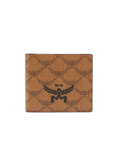 Mcm Logo Wallet In Brown