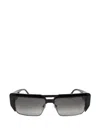 Mcm Logo-plaque Rectangle-frame Sunglasses In Black
