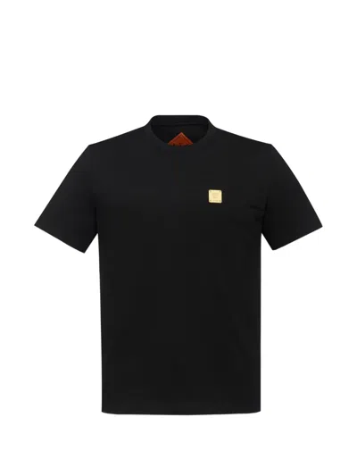 Mcm Logo-plate T-shirt In Black
