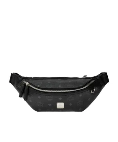 Mcm Logo-print Belt Bag In Black