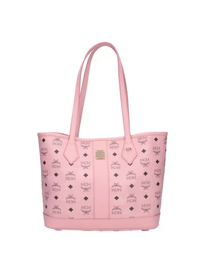 Mcm Logo-print Tote Bag In Pink