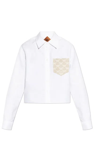 Mcm Long-sleeved Shirt In White