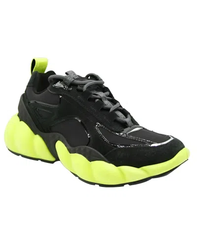 Mcm Luft Suede & Shearling Sneaker In Black