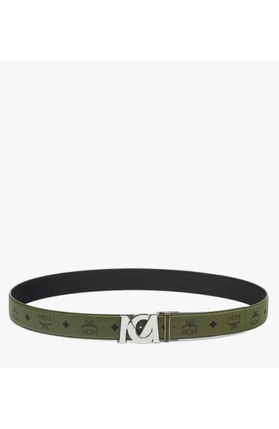 Mcm M-art Reversible Belt 1.5 Inches In Green