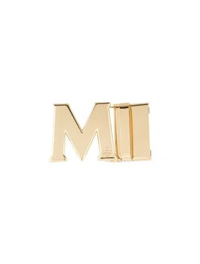 Pre-owned Mcm M Belt Buckle   W/tags In Gold