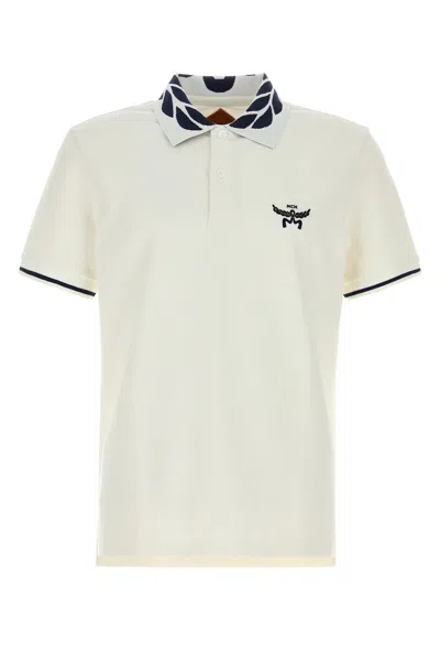 MCM MCM WHITE STRETCH PIQUET POLO SHIRT