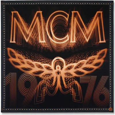 Mcm M50 Logo Silk Scarf In Black