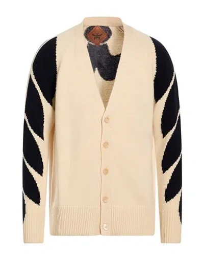 Mcm Man Cardigan Cream Size M Merino Wool, Cashmere In Multi