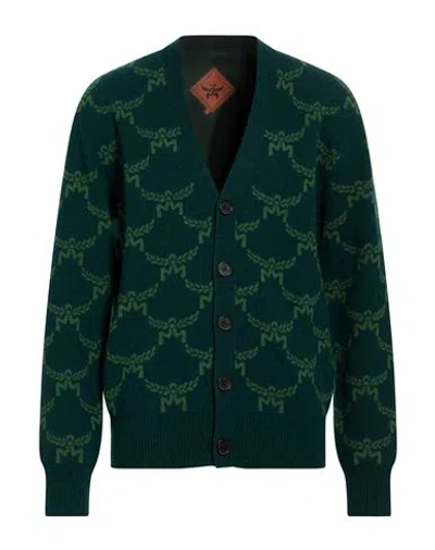 Mcm Man Cardigan Dark Green Size L Wool, Cashmere