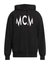 Mcm Floral Print Logo Hoodie In Organic Cotton In Black