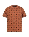 Mcm Maxi Monogram Print T-shirt In Organic Cotton In Brown