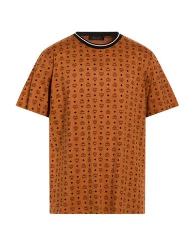 Mcm Man T-shirt Tan Size L Cotton In Brown