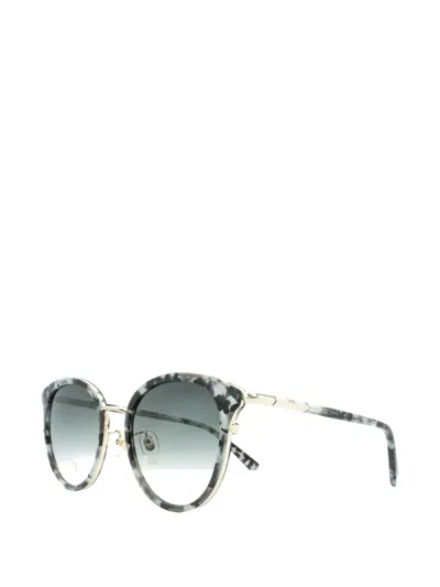 Mcm Marble-effect Round-frame Sunglasses In Gray
