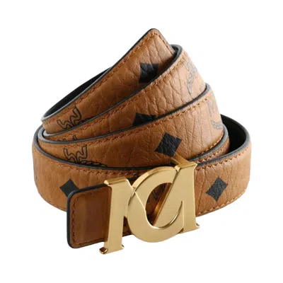 Pre-owned Mcm M-art Visetos 2.5 Belt 'cognac' | Tan | Men's Size Onesize