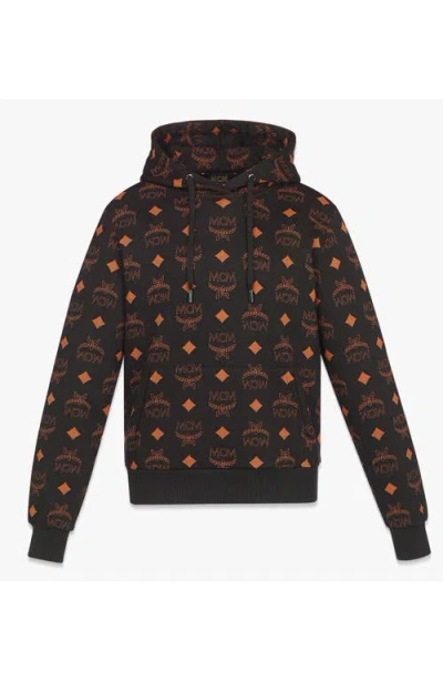 Mcm Maxi Monogram Print Hoodie In Black