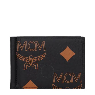 Mcm Maxi Monogram Viestos Wallet With Money Clip In Black