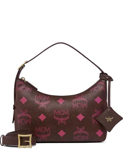 Mcm Maxi Visetos Aren Shoulder Bag In Brown