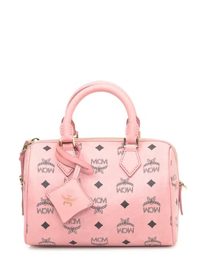 MCM MCM MCM ELLA VI BOSTON BAG IN PINK VISETOS