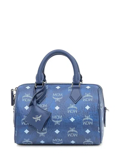 Mcm Ella Vi Boston Bag In Visetos Blue