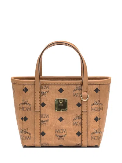 Mcm Printed Canvas Toni Handbag In Brown