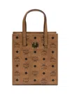 Mcm Logo Print Mini Tote Bag In Brown