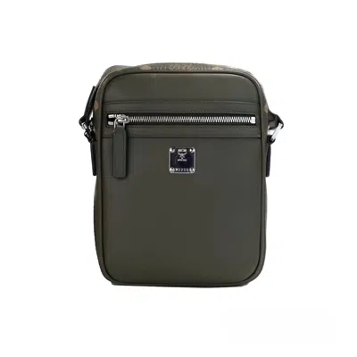 Mcm Visetos Leather Camera Crossbody Women's Bag In Silver