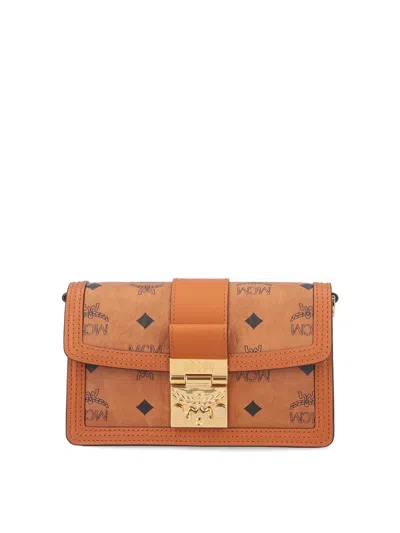 Mcm Media Shoulder Bag In Brown