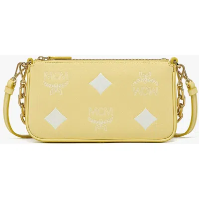 Mcm Medium Aren Chain Pouch In Yellow