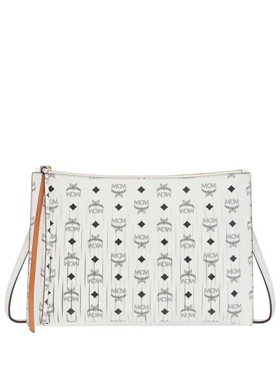 Mcm Medium Pouch-pocket Crossbody Bag In White