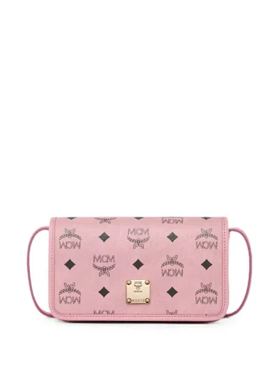 Mcm Medium Aren Visetos Shoulder Bag In Pink