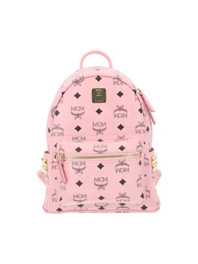 Mcm Medium Backpack "stark" In Pink