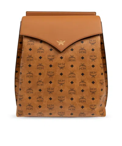 Mcm Medium Diamond Backpack In Brown