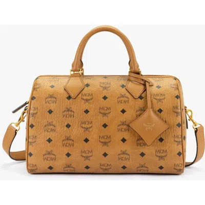 Mcm Medium Ella Boston Bag In Brown