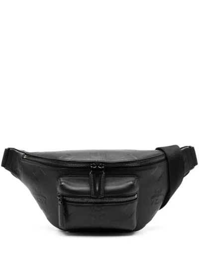 Mcm Medium Fursten Leather Belt Bag In Black
