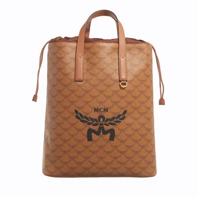 Pre-owned Mcm Medium Himmel Drawstring Lauretos Backpack In Brown/black
