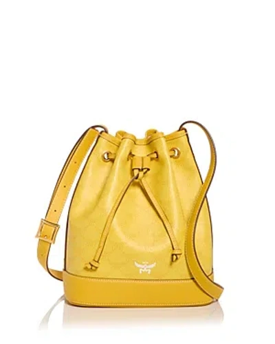 Mcm Medium Himmel Lauretos Bucket Bag In Yellow