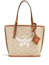 Mcm Medium Himmel Lauretos Leather Tote Bag In Neutral