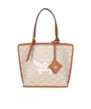 Mcm Mini Himmel Lauretos Monogram Pattern Tote Bag In Nude