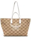 Mcm Himmel Medium Visetos Leather Tote Bag In Beige
