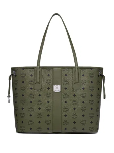 Mcm Medium Liz Monogram Tote Bag In Green