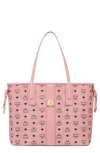 Mcm Liz Medium Visetos Shopper Tote Bag In Soft Pink