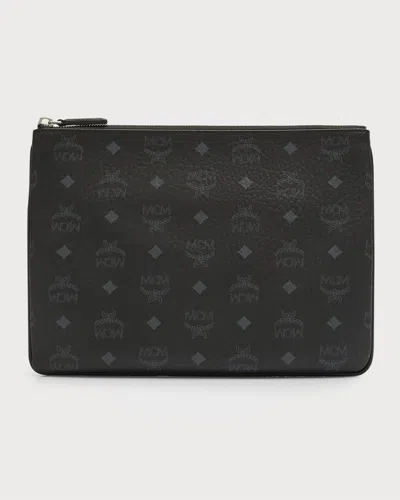 Mcm Medium Logo Crossbody Pouch Bag In Black