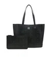 Mcm Medium Logo-plaque Tote Bag In Black