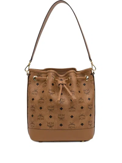 Mcm Medium Monogram Bucket Bag In Brown