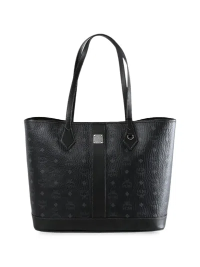 Mcm Medium New Liz Visetos-print Tote Bag In Black