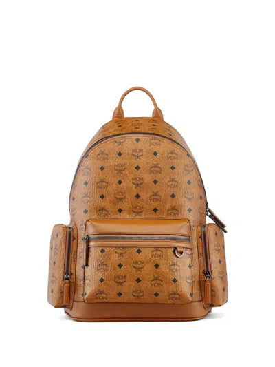 Mcm Medium Stark Backpack In Brown