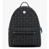 Mcm Medium Stark Backpack In Denim Visetos In Black