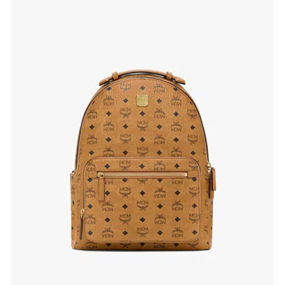 Mcm Medium Stark Backpack In Visetos In Brown