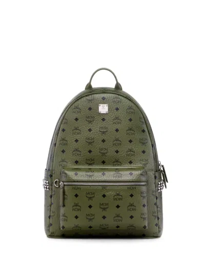 Mcm Medium Stark Visetos Studded Backpack In Green