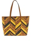 Mcm Medium Toni Geometric-pattern Tote Bag In Brown